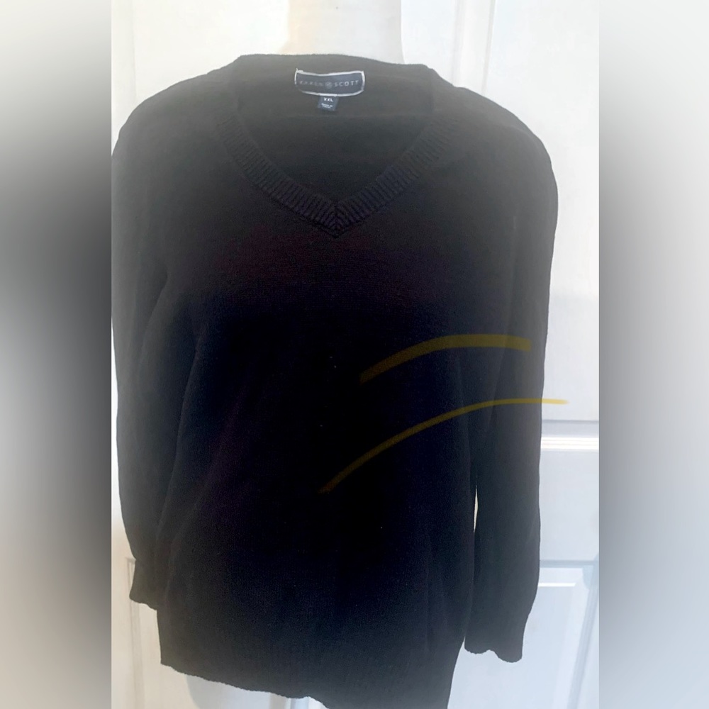 Long sleeve black v neck sweater